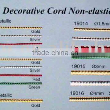 Metallic round elastic cord