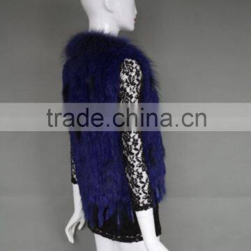 Rabbit Hooded Fur Cape /Shawl With Tassels for Ladies