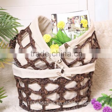 100% Handmade Printing Paper Band Storage Basket Set Of 4