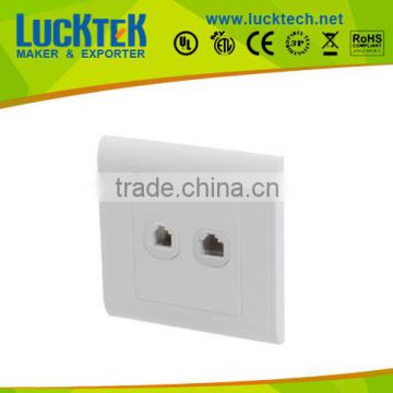 Double RJ45 network CAT5E connectors wallplate,high quality