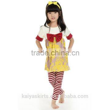 2016 kaiya skirt e-commerce firm fall cotton printed flower girls 2pcs newborn toddler dress