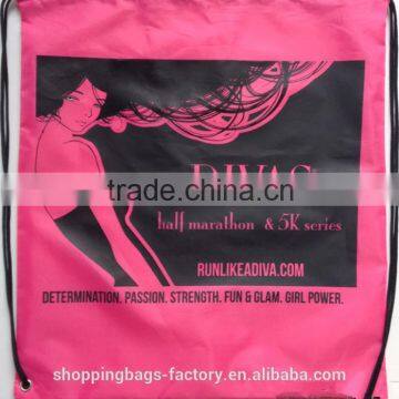 Customized Cinch Sack School Promotional Gym Sack Drawstring Bag photo-6