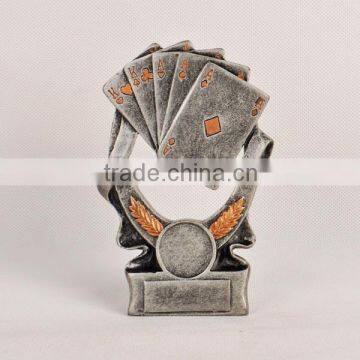 Poker cards polyresin cup trophy