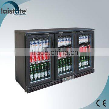 3 Glass Door Stainless Steel Back Bar Bottle Cooler