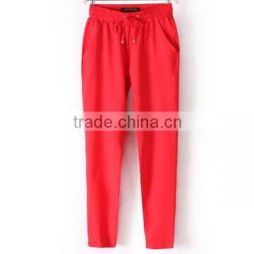 Red Relaxed Pants Trousers Work Office Cocktail Evening Ladies New L1226