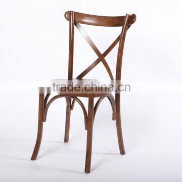 Solid Oak Wood Stackable Cross Back Chair for Wedding/party