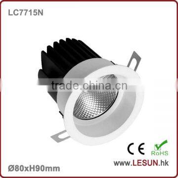 High bright aluminum commercial 8w cob recessed downlight C7715N