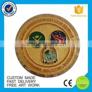 custom soft enamel souvenir gold plate coin