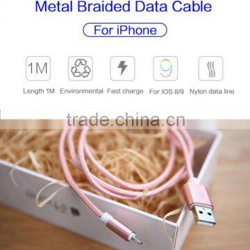 Top Quality Mobile Phone USB Sync Data Cable 1m Nylon Data Line 2A Fast Charge for Apple IPhones 5/5s/se/6/6s/6s Plus/ipad Mini photo-6