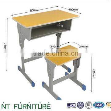 New design single student table and chair school furniture