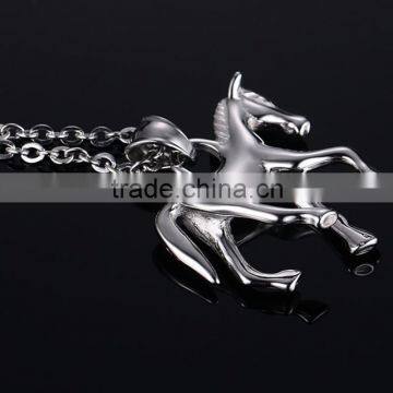 Fashion Sturdy Chain Necklace Horse Pendants Necklace Accessories Animal Type Dress Jewelry For Men photo-6