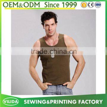 Custom Men's Blank Sleeveless O neck 100% Polyester Slim-fit Sport Tank top