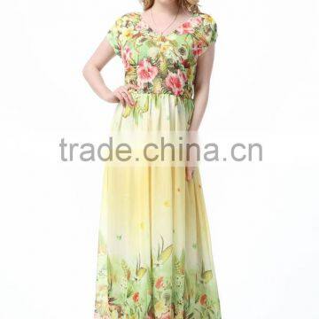 2016 New European Women's Beach Resort Plus Size Slim Chiffon Dress photo-2