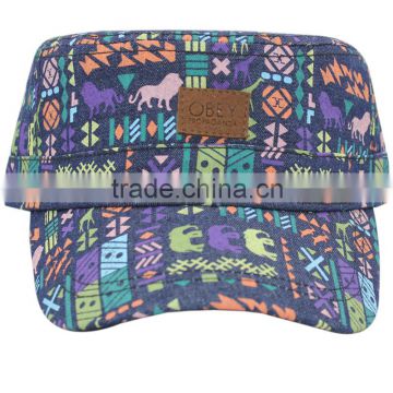 Top quality cotton printed Military hat / Military cap / Army cap