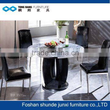 heavy-duty round marble table with lazy susan