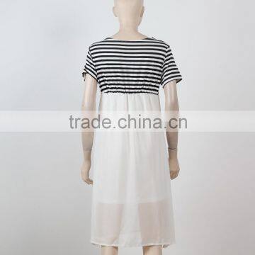 Woman Dresses New Summer 2016 Short Sleeve Shirt Dress Cotton Chiffon Fabric Fluqi Appare photo-3