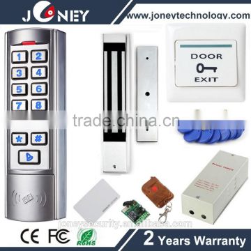 Remote Control EXIT Button Power RFID Card Magnetic lock Metal waterproof Keypad RFID Door Access Control System