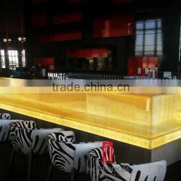 Yellow onyx stone tile with LED light background wall decoration