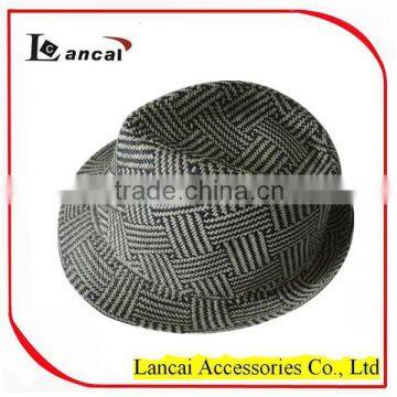 2016 wholesale cream and natural straw mens' trilby hat