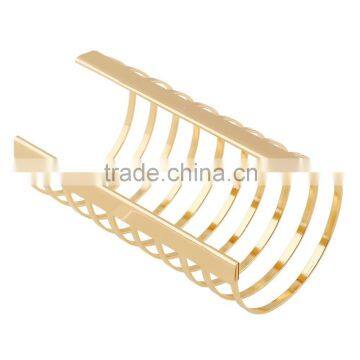 Gold Silver Long Hollow Out Open Cuff Wide Bracelets Bangles For Women Jewelry photo-3