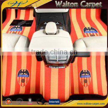 High end cut pile 100% polyester durable non slip logo print car mat