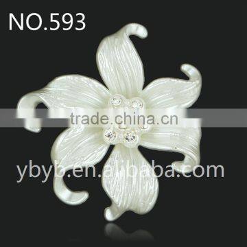 guangzhou market plastic flower shape flatback rhinestone embellishment accessory of hair bow
