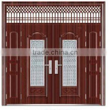 house front and double leafs doors steel doors