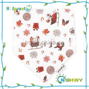 New arrival Christmas style cotton triangle bandana baby bibs wholesale