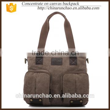 high quality new design men briefcase canvas leather tote handmade bags factory christmas wholesale