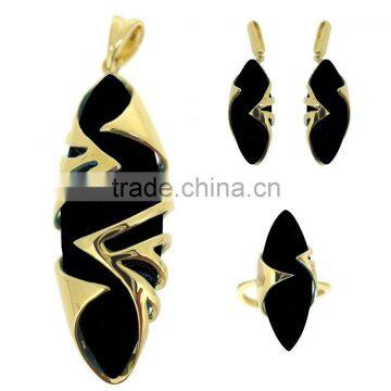 QAH006 black onyx jewelry in 18k gold