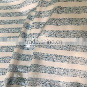 Blue White Stripe Print Knitted Fabric for T-shirt