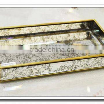 @~@ Silver Bronze Black Dish, Home Party Wedding Office Accessory, Bridesmaid Gift, Gold Brass and Glass Jewelry Display Tray photo-4
