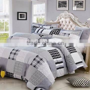 Hot sale cotton mercerized bed sheet , quilt , bedding sets, reactive printed checker design