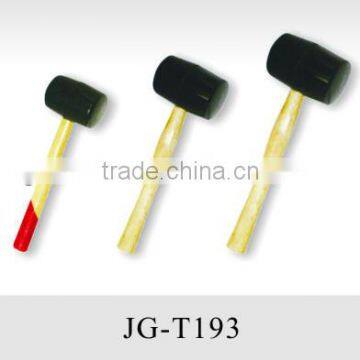 Plastic/rubber hammer/mallet with wooden handle