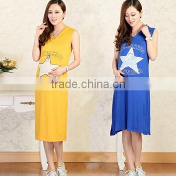 2016 new design pregnant women long dress, summer maternity dress, fashionable korean design summer dress