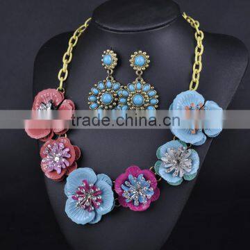 New flower alloy heavy necklace set jewelry set