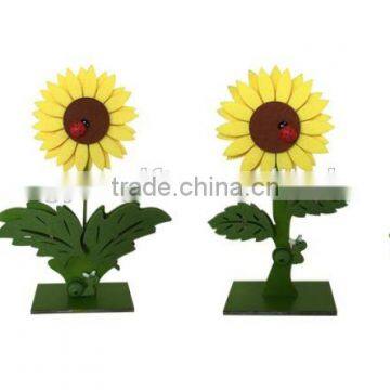 Easter sunflower desktop decoration/easter desktop card holder with nail and ladybird/easter wooden crafts home decorative gifts