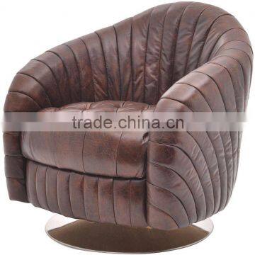 Vintage Leather Swivel Chair