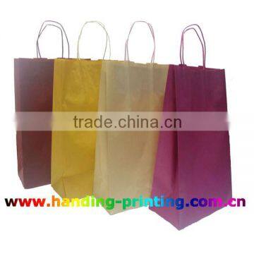 supply cheap custom colorful kraft paper shopping bag printing service