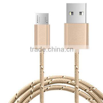 hot sale charging cable for smartphone USB cable with nylon braid micro USB cable