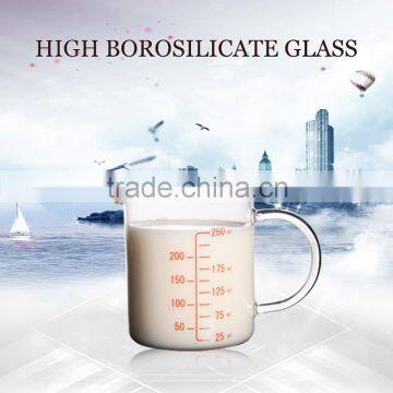 china supplier hot sell borosil single wall measuring cups for 250ml