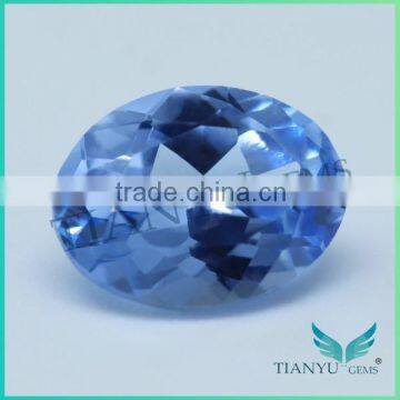 Oval synthetic blue spinel 110# faceted