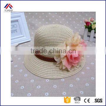 2016 New Fashion Children's Spring Summer Girl Flower Outdoor Travel Prevented Bask Straw Hats