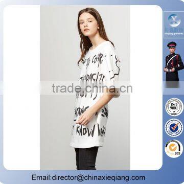 2016 Fashion Plus Size Ladies Words Printed Dress Girls Casual Dress