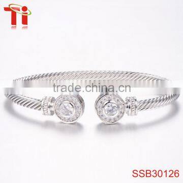 infinity bracelet natural color 316l stainless steel bracelet AAA zircon inlay wholesale fashion jewelry