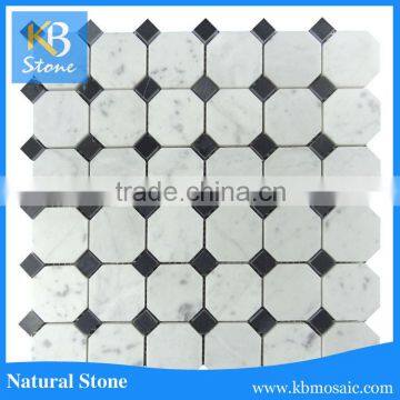 White carrara octagon wall marble mosaic tile