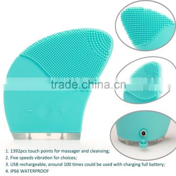 Girl sonic silicone face pore clean facial brush machine