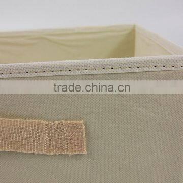 Beige Multifuction Home Closet Organizer Cube Non-woven Fabric Foldable Storage Box