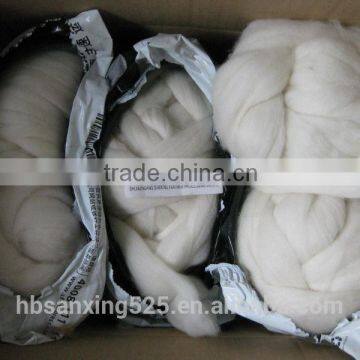 Chinese wool top 24MIC, 75MM, natural white color.