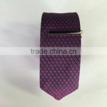 Men's Redwhitepinklack 100% Silk Tie With Square and Dot Design photo-4